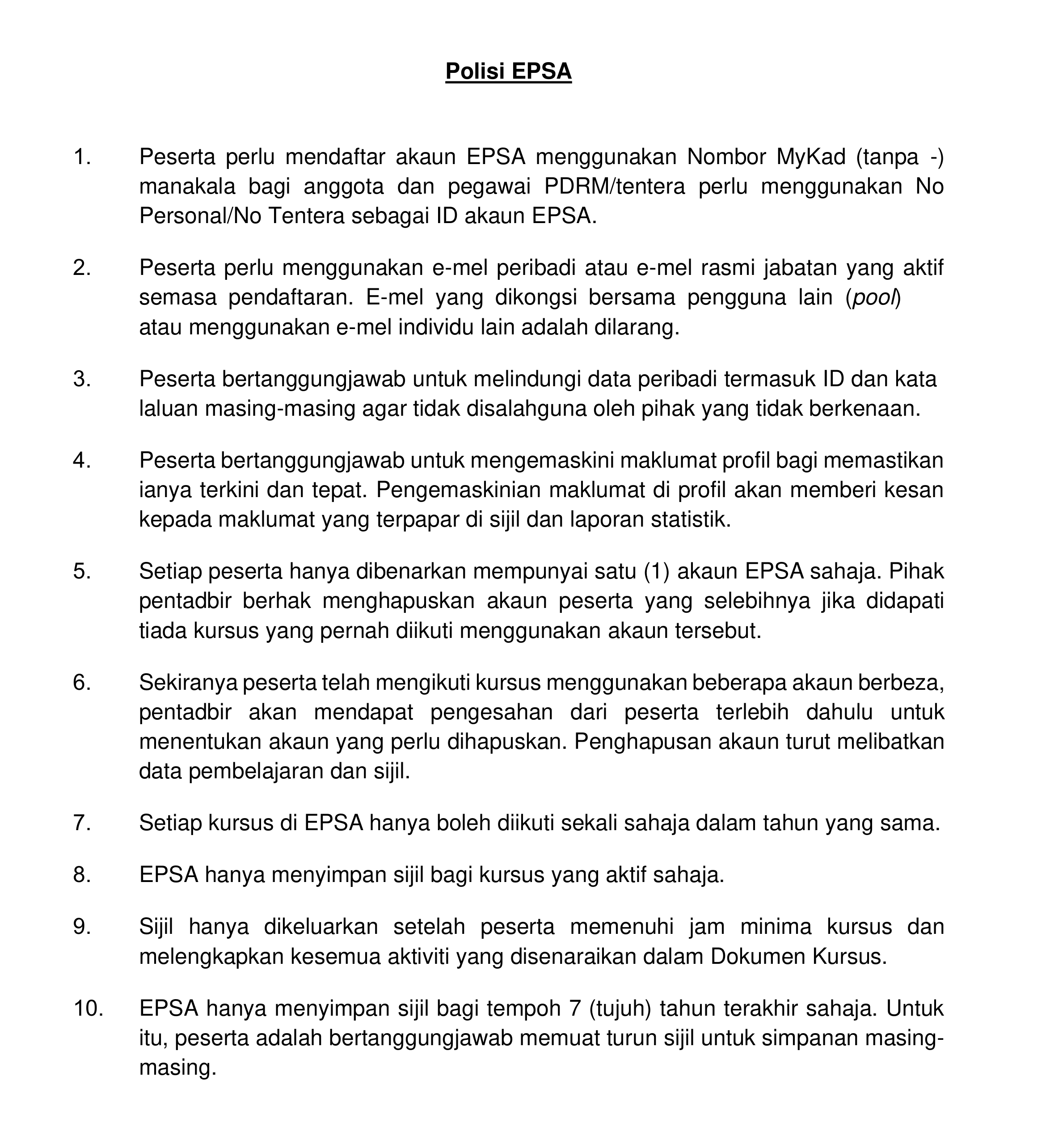 EPSA Polisi